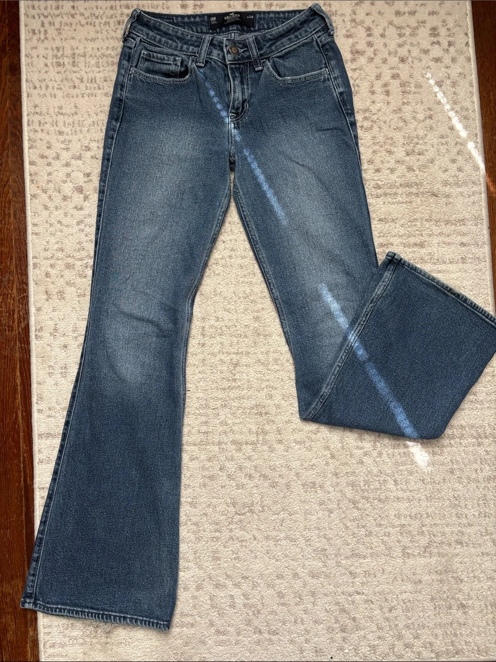 Hollister Dark Blue Low-Rise Flare Jeans